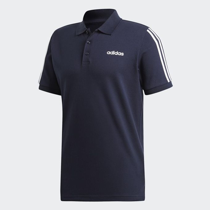  Adidas Polo Homme Adidas - Essential Legend Cotton Pické 3 Stripe Ej0925 - Bleu Marine