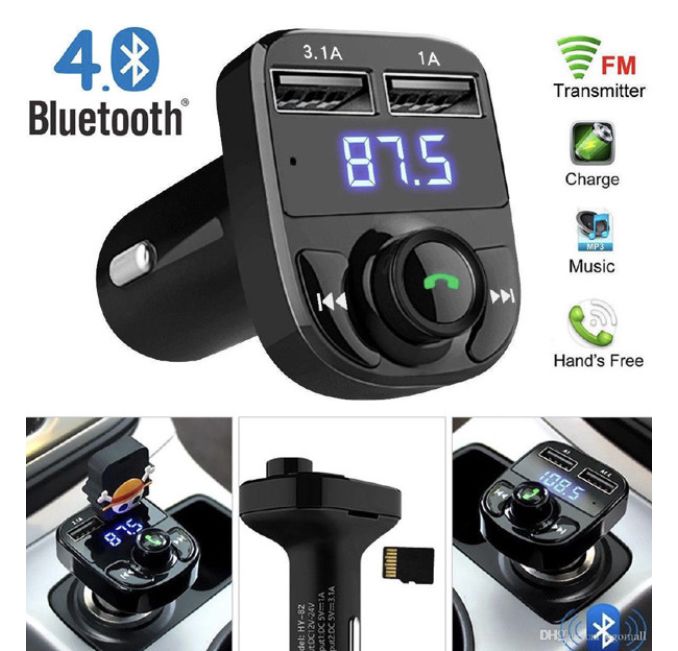  Bluetooth Sans Fil - Fm/Mp3 - Voiture - X8