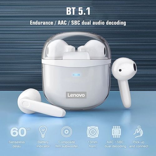 Lenovo Écouteurs Sans Fil D'origine Bluetooth V5.1 Écouteurs Stéréo XT96 - Blanc