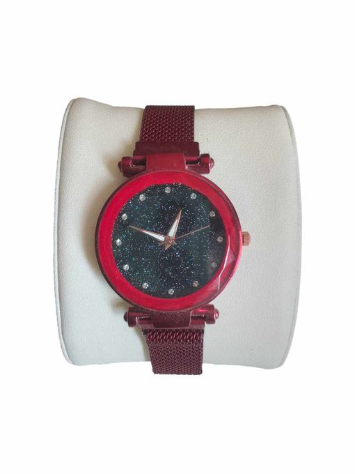  Montre femme - Quartz - Bracelet en acier inoxydable - Rouge