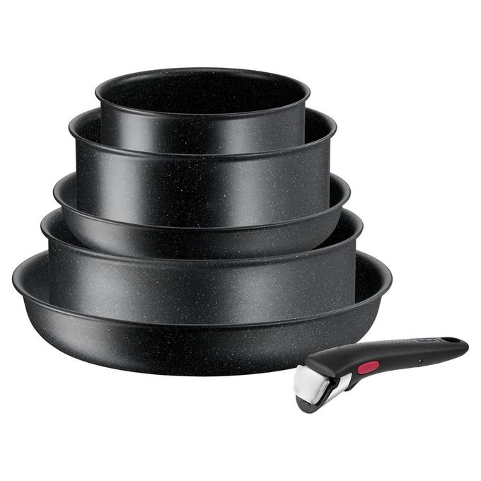 Tefal Batterie de cuisine induction 6 pièces INGENIO BLACK STONE NOIR