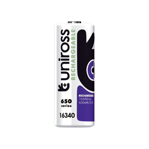  Uniross Pile au lithium rechargeable Uniross UNIROSS 16340 RCR123A 650mAh UM16340N1