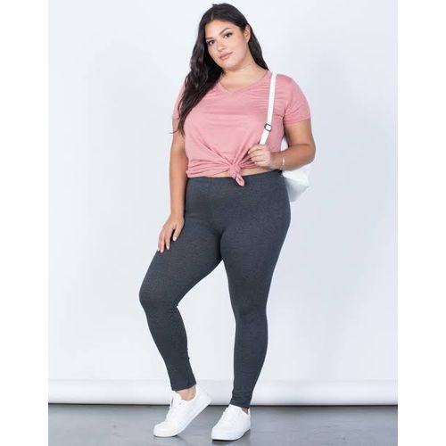  KOTA ICGIYIM Leggings Femme Grand Taille-Grise Sourit