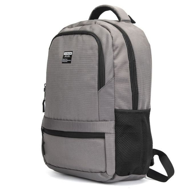  Sac A Dos (Porte Pc) Imperméable En Polyester Pour étude et voyage gris