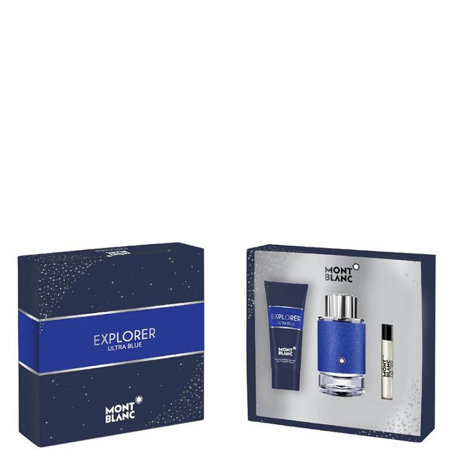  Mont Blanc Coffret  Explorer Ultra Blue  Eau de Parfum 100ml+Vapo 7,5ml+Gel douche 100 ml