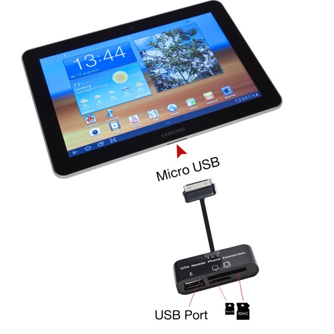  Kit de lecteur de carte Micro USB OTG, adaptateur pour galaxy tab