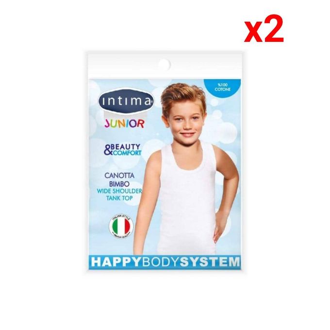  Intima Pack 2 Débardeur Pour Enfant - 100 % Coton Italien -  Blanc