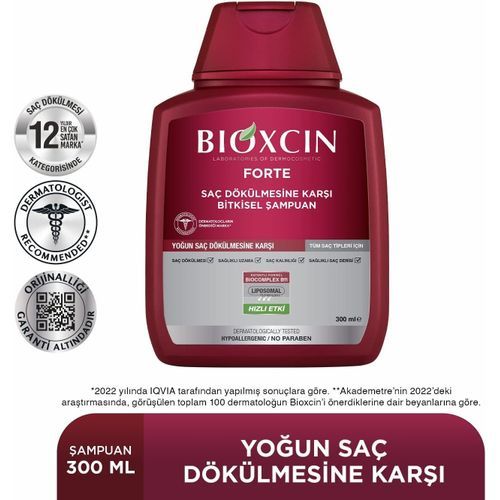  BIOXSINE Forte - Shampooing Végétal Anti-Chute pour Hommes & Femmes - 300ml