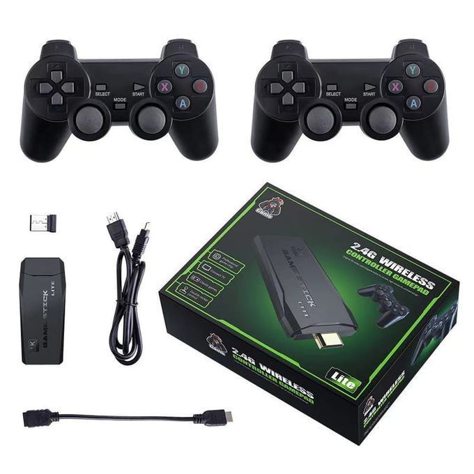  Générique Console Game Stick Lite 4K 64 Go HDMI + 2 Manettes Sans Fil/10000 jeux intégrés