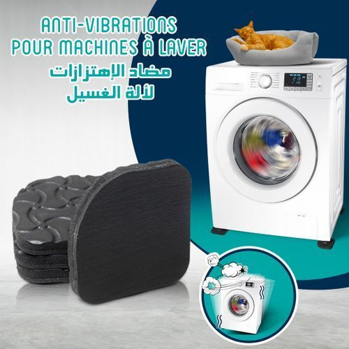  Kotty Support Anti-Vibration Pour Machine A Laver - 4 Pièces - Noir