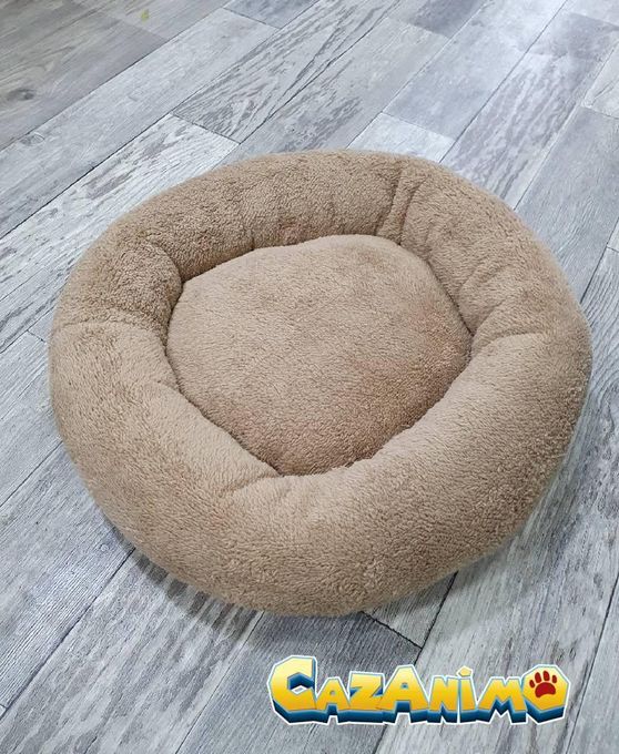  Coussin Rond pour Chats & Petits Chiens Beige 55cm