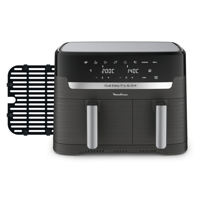  Moulinex Dual Easy Fry & Grill Gris, EZ905B20, Friteuse à air & gril, 2 tiroirs