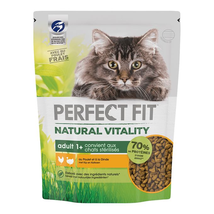  Perfect Fit Natural Vitality Croquettes au Poulet et à la Dinde pour chat adulte - 1,5Kg