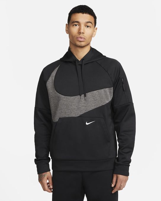  Nike Sweat Therma_FIT a capuche de fitness -Homme- Noire/Gris