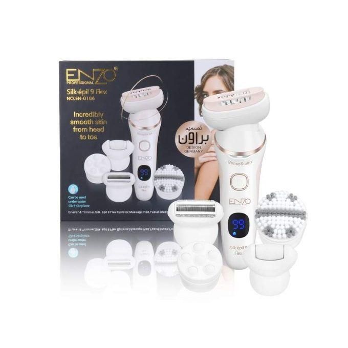  ENZO PROFESSIONAL  Machine D'Épilation Humide Et Sèche Silik épil 9 Avec 5 Accessoires