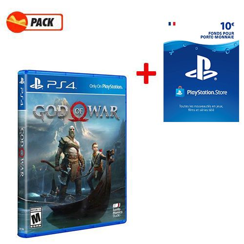  Sony Pack Jeu Video - God Of War + Carte De Crédits Psn 10 € Ps4/ Ps3/ Ps Vita
