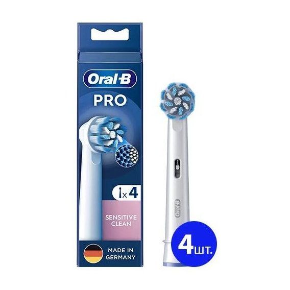  Oral B Brosse de rechange Oral B sensitive clean, poils fins et doux, Professional Pro EB60X-4