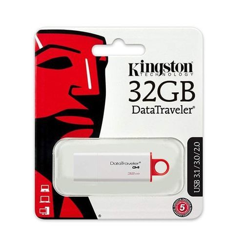  Kingston Flash Disk  32Gb Usb 3.1 Data Traveler G4 Blanc