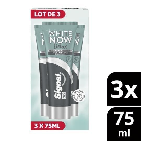  SIGNAL White Now Detox Dentifrice Argile Minérale (3x75ml)