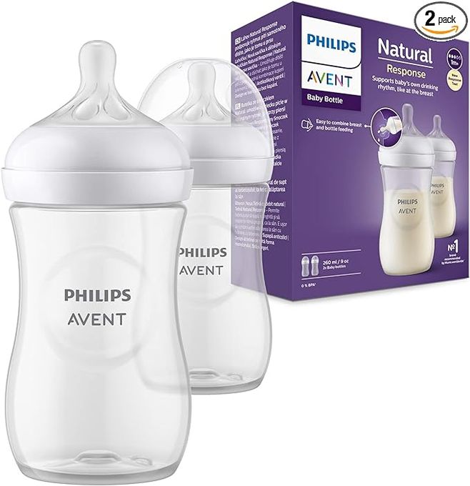  Philips Avent Lot de 2 biberons à Réponse Naturelle de 260 ml, sans BPA, pour les bébés