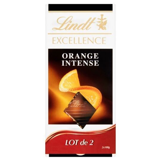  Lindt Excellence Chocolat Noir Orange Intense 2 Tablettes (2x100g) 200g