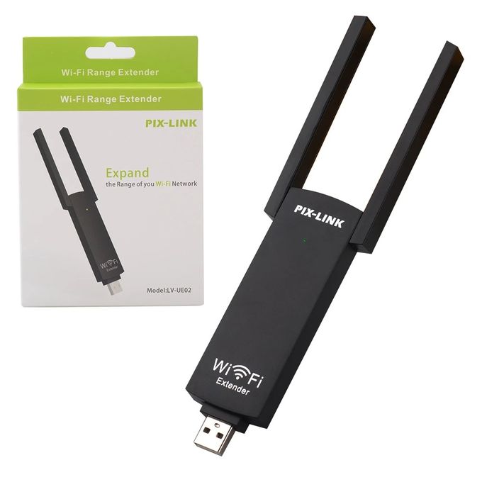  Pix Link Répéteur Extender WiFi sans fil 300Mbps USB 5V PIX-LINK LV-UE02 avec 2 antennes