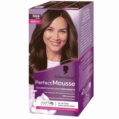  Schwarzkopf Perfect Mousse - Coloration Cheveux - Mousse Permanente sans Ammoniaque (668 Noisette)