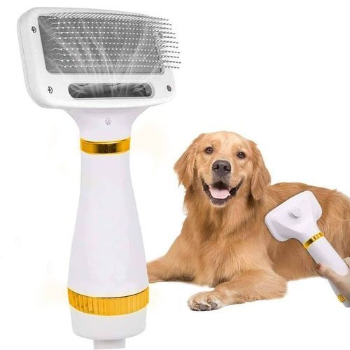  Sèche-cheveux et brosse électrique 2en 1 pour animaux  - blanc