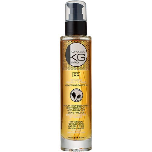  KeraGold Sérum Restructurant Anti-Fourches Sans Rinçage De Huile De Ricin 100 Ml