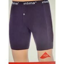  Intima Boxeur Long Avec Bouton Homme En Lycra Italien - Noir