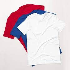  3 T-Shirts Pour Femme - Confortable À Porter - Pour L'Été - Rouge Bleu Blanc