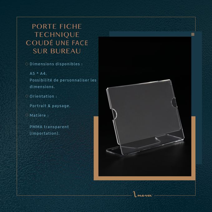  Inova Porte Fiche Technique A4 Modèle Coude Une Face Sur Bureau