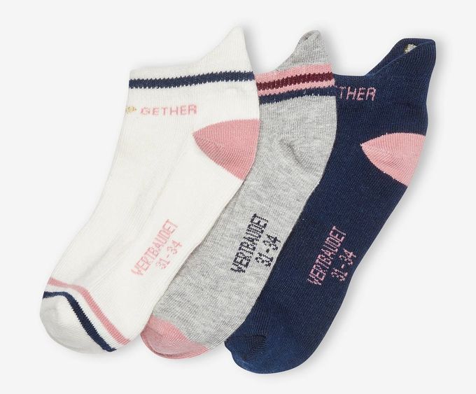  Vertbaudet Pack de 3 Paires de Mi -Chaussettes Fille – Sport - Multicolore