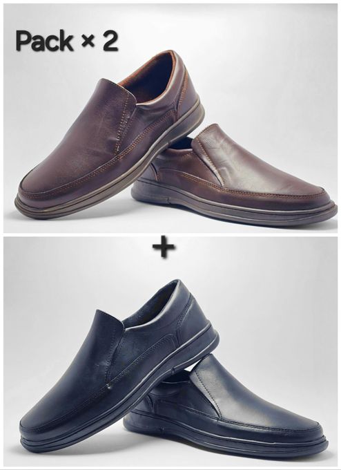  Marco Pack 2 Chaussures de ville Homme Orthopédique Mar01 - Noir et Marron