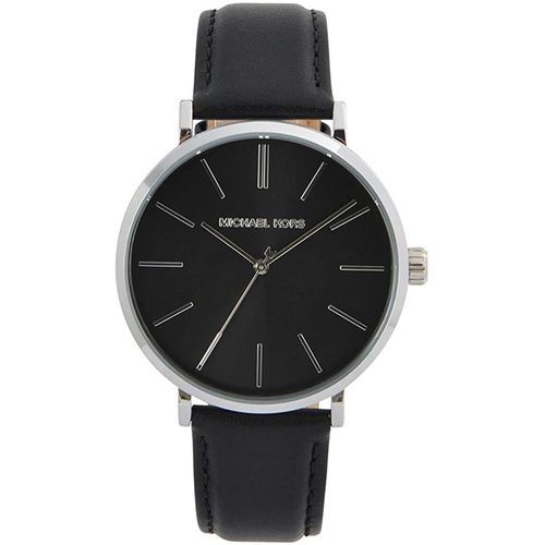  Michael Kors Montre Homme  Auden Montre À Trois Aiguilles En Cuir Noir - Mk7145-