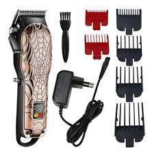 Kemei tondeuse à cheveux électrique sans fil pour hommes, appareil professionnel, réglable, avec écran LCD, pour couper les cheveux et la barbe