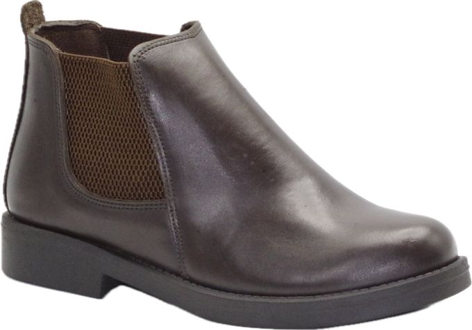  Chaussures Chelsea Pour Femme En Cuir - Marron Foncé