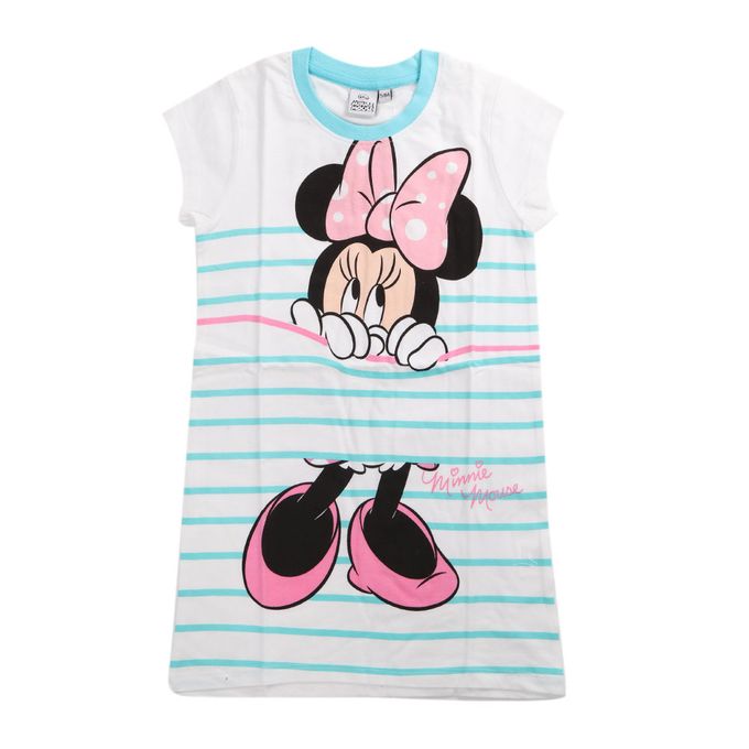  Disney Chemise De Nuit -Fille - Minnie Mouse-Blanc-Rose-Bleu