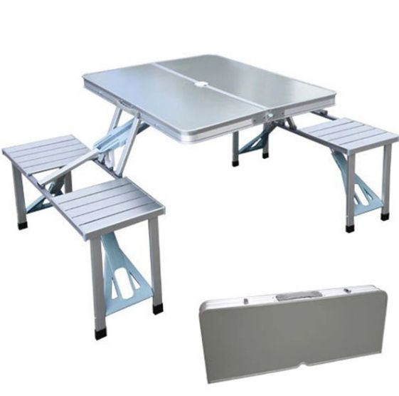  Table Et Chaise Pliables De Pique-Nique En Plein Air, Ensemble De Chaise De Bureau En Aluminium Portable