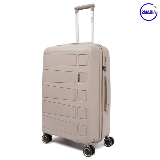  Omaska Grande Valise 27" Omaska Platine Incassable En 100% Polypropylène -BEIGE