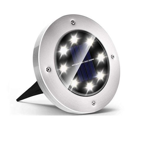  Lampes Solaires D'Extérieur -8 Ampoules Led - Argent