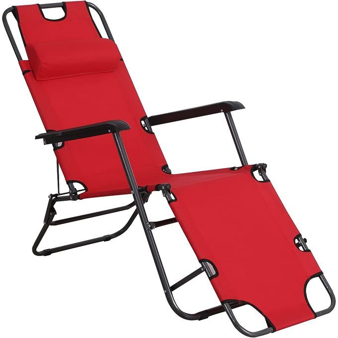  Chaise pliable de jardin - Chaise longue / Ajustable / Y compris appui-tête