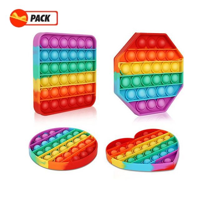  Pack Pop It  Pack De 4 Pcs - Boules Anti Stress Relief - Multicolore