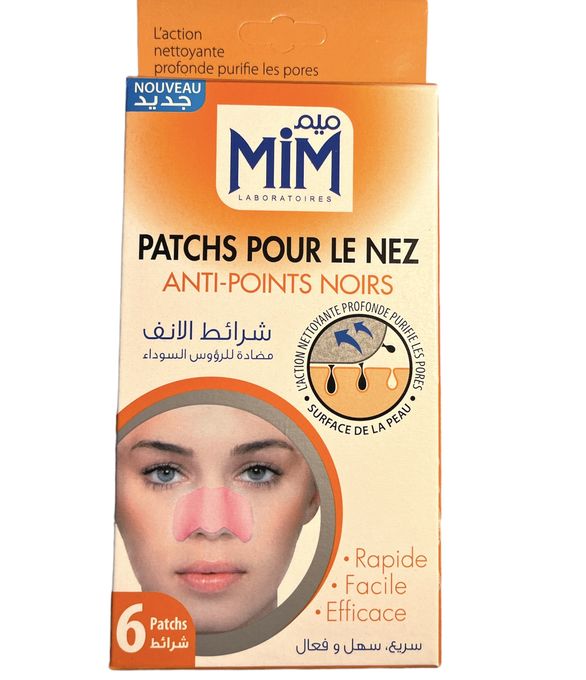  Mim Bandes de Nez Anti Points Noirs - Nettoyage en Profondeur - 6 Patch