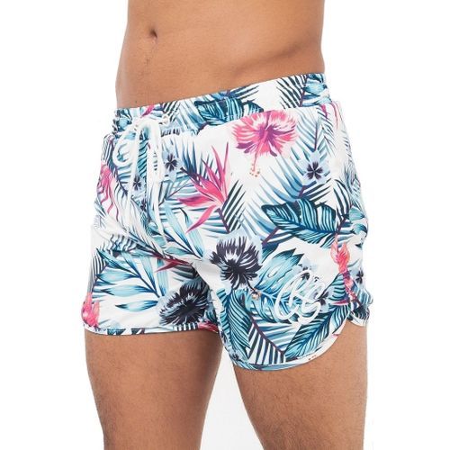  Cross Hatch Shorts De Bain Casual Mesh Floral- Bleu (Ch112577)