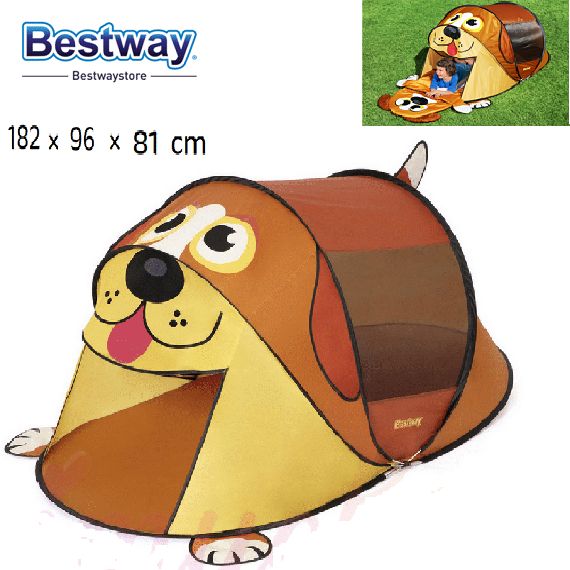  Bestway Tente Sac Adventure Pour Enfants 182 X 96 X 81 Cm 68108-Marron, Jaune