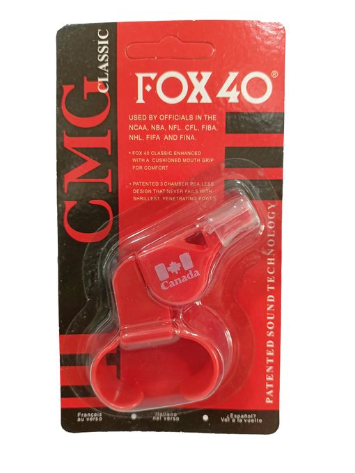  Fox 40 Sifflet Arbitre  - En Plastique - Rouge.
