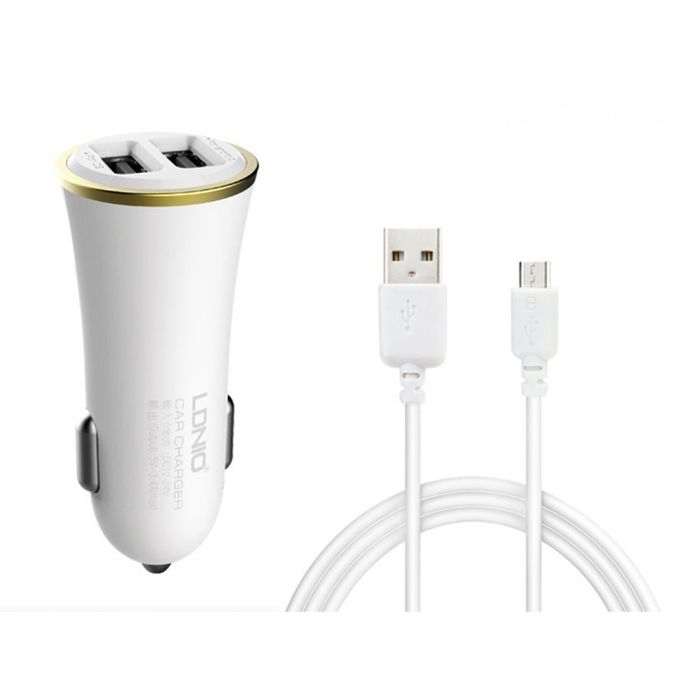  Ldnio Chargeur Auto + Cable Micro USB - DL-219 - BLANC