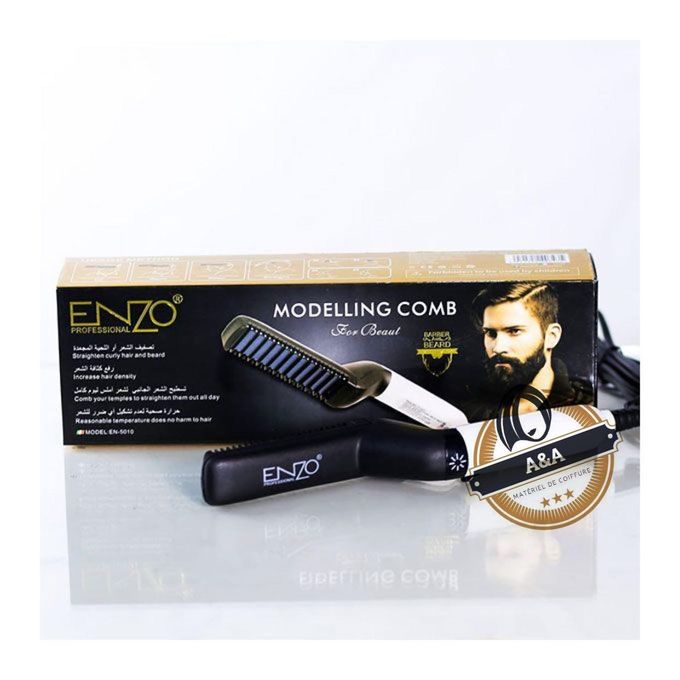  ENZO PROFESSIONAL Lisseur Pour Homme Cheveux Et Barbe Noir Et Blanc