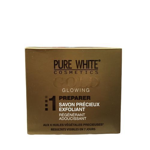  Pure White Savon Précieux Exfoliant -Visage, Genoux, Doigts, Cou & Coudes